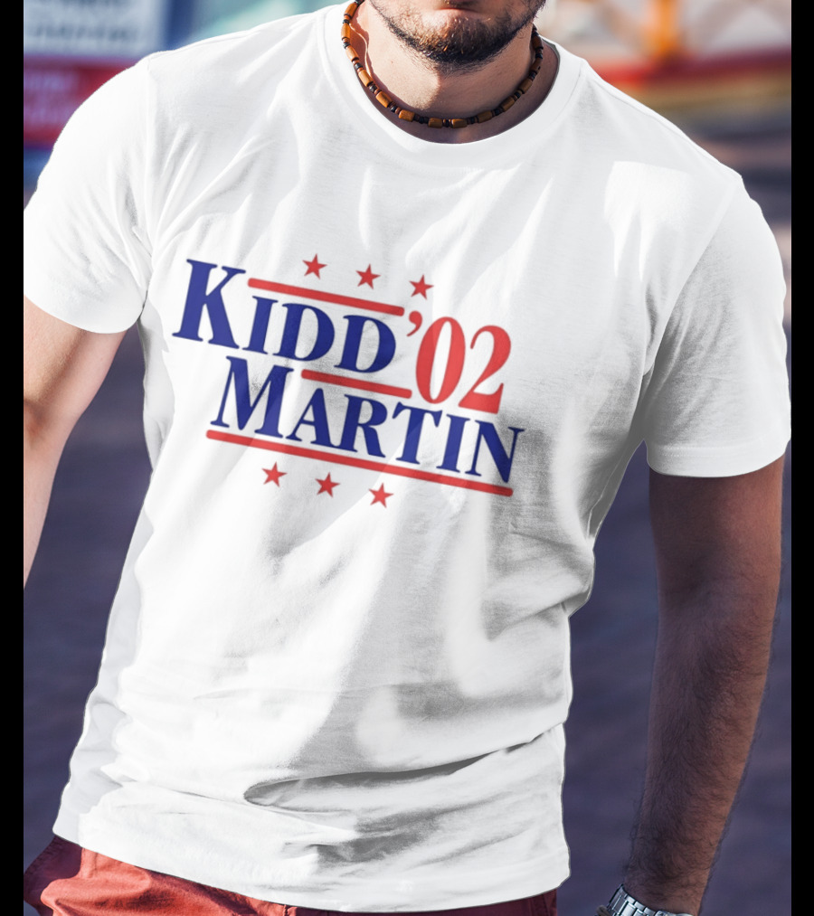 Kidd Martin '02 New Jersey Basketball Campaign Retro Stars T-Shirt