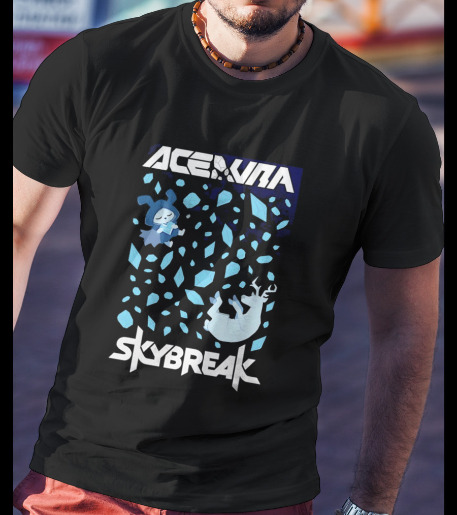 Ace Aura Skybreak EDM Music Artistic Falling Character And Deer With Blue Leaves T-Shirt