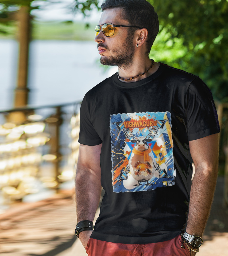 Vishwaguru Cow 2026 Stars Abstract T-Shirt