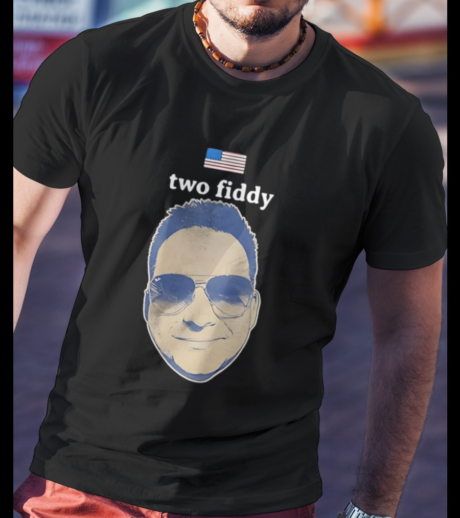 Two Fiddy Jeremy Robinson Face With Sunglasses American Flag T-Shirt