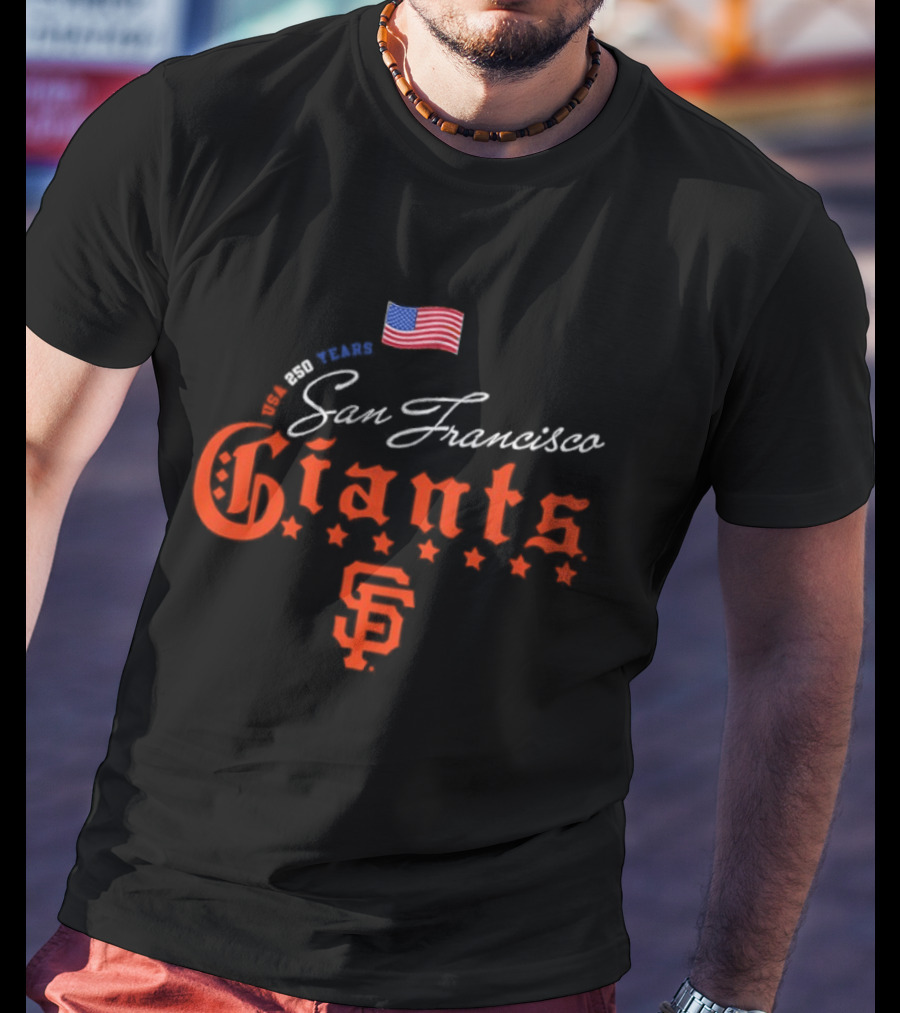 San Francisco Giants MLB USA American Flag 4th Of July Celebration T-Shirt