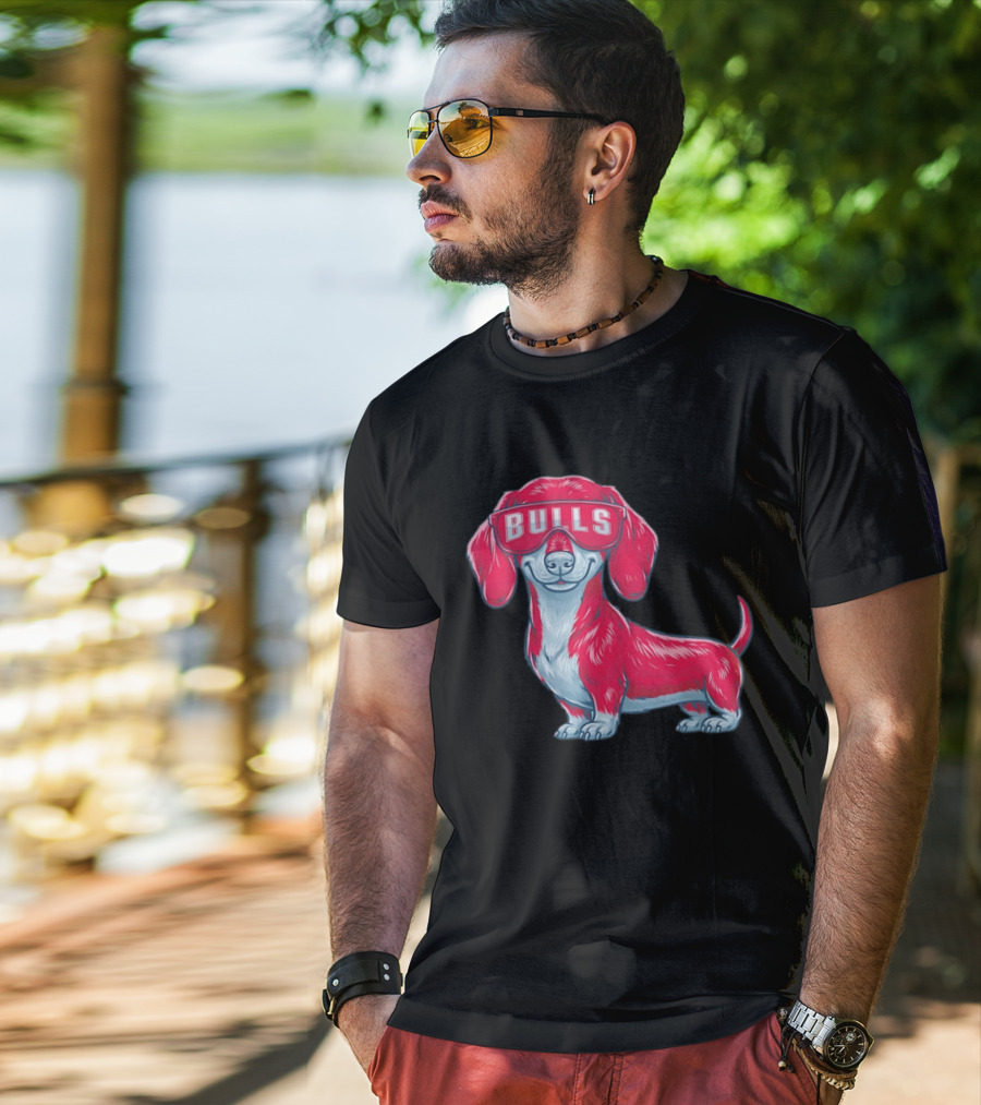 Bulls Dachshund With Sunglasses Cartoon T-Shirt