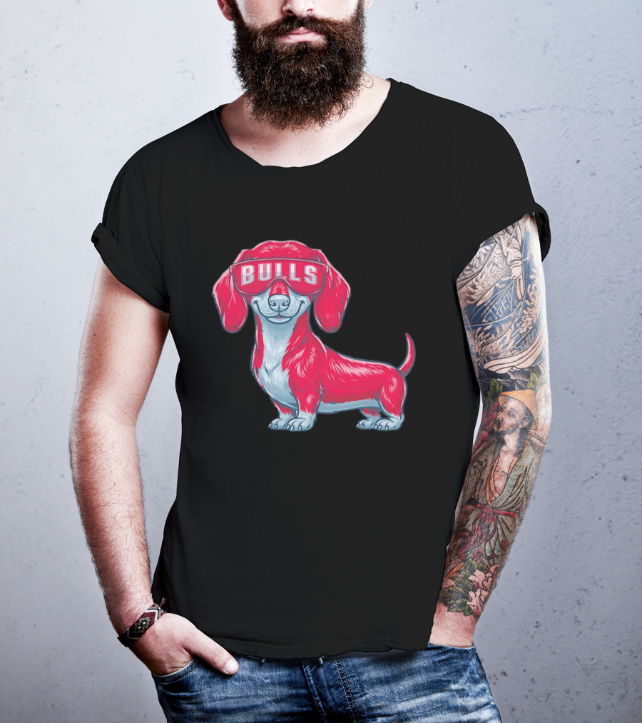 Bulls Dachshund With Sunglasses Cartoon T-Shirt