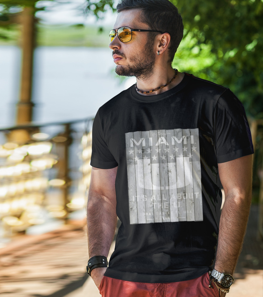 Authentic Miami It's All About The U Coral Gables FL USA Handcrafted T-Shirt