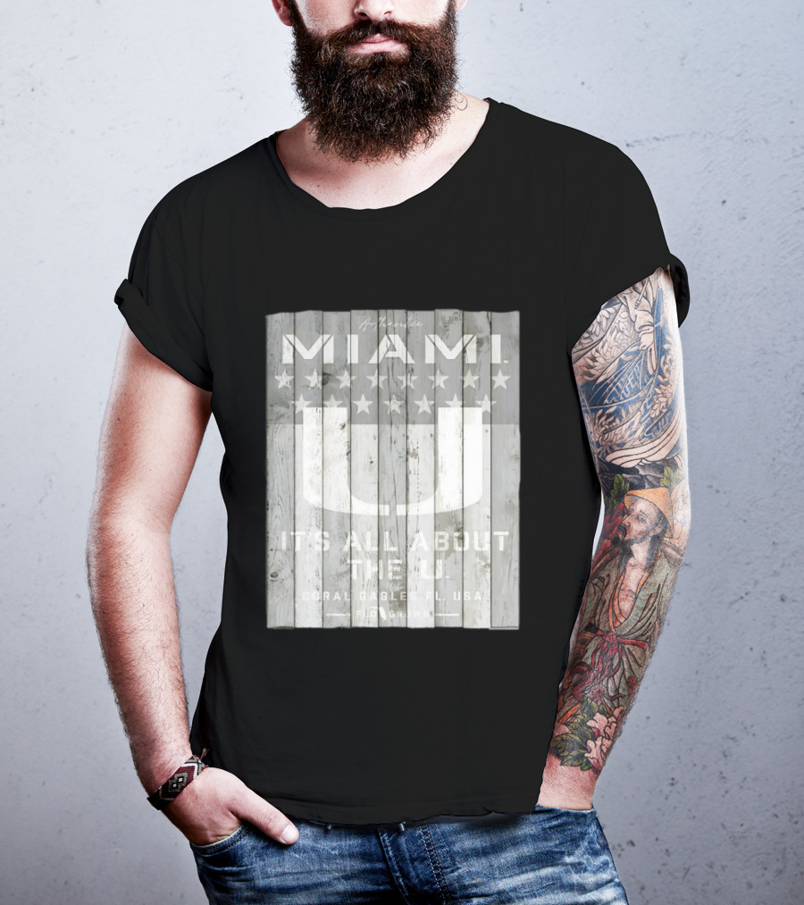 Authentic Miami It's All About The U Coral Gables FL USA Handcrafted T-Shirt