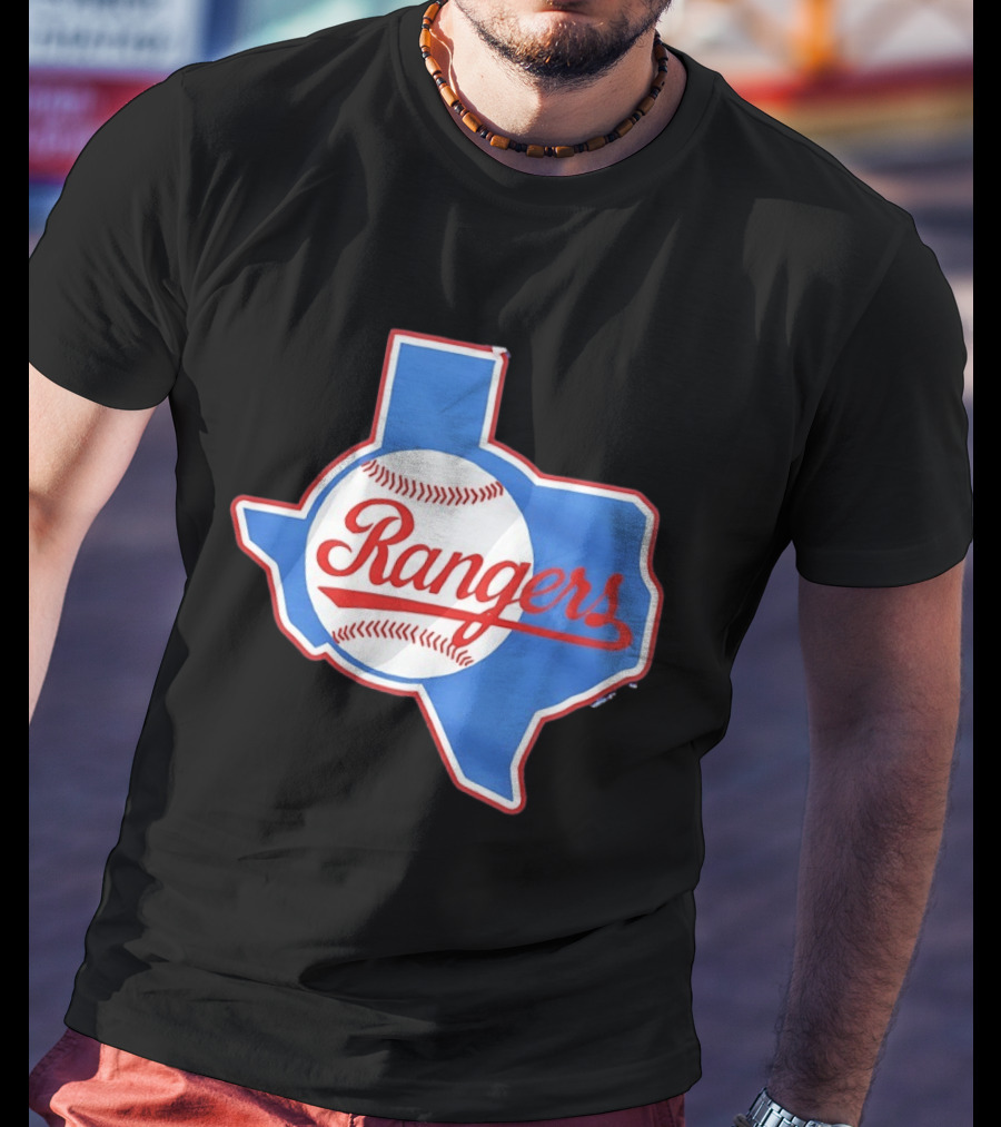 Texas Rangers Baseball Cursive Script Texas State T-Shirt