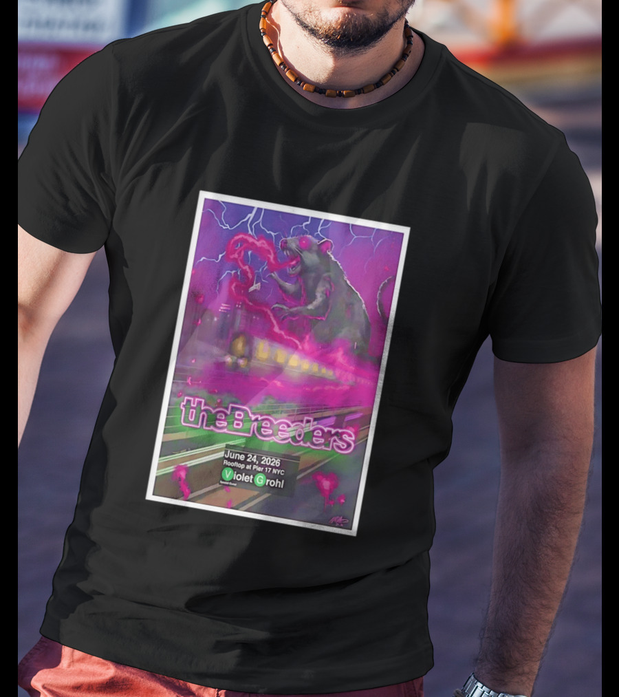 The Breeders Violet Grohl June 24 2026 Pier 17 NYC Rooftop Concert T-Shirt