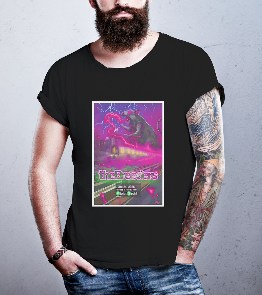The Breeders Violet Grohl June 24 2026 Pier 17 NYC Rooftop Concert T-Shirt