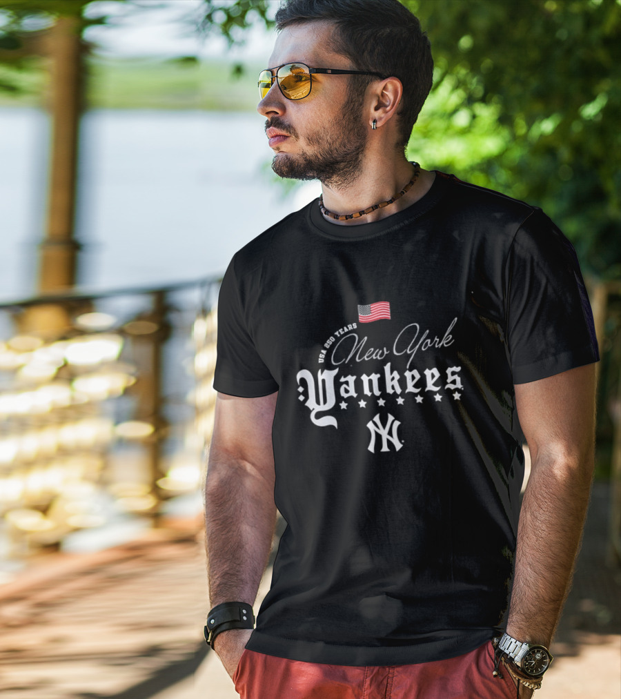 We Are Team USA New York Yankees Stars Red White Blue MLB 250 Years Happy 4th Of July T-Shirt