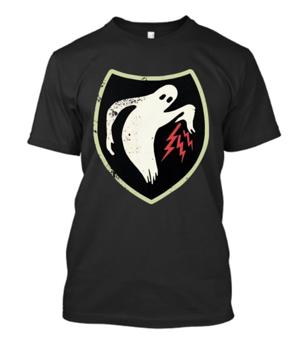 Ghost Reaching Lightning Bolts Shield T-Shirt
