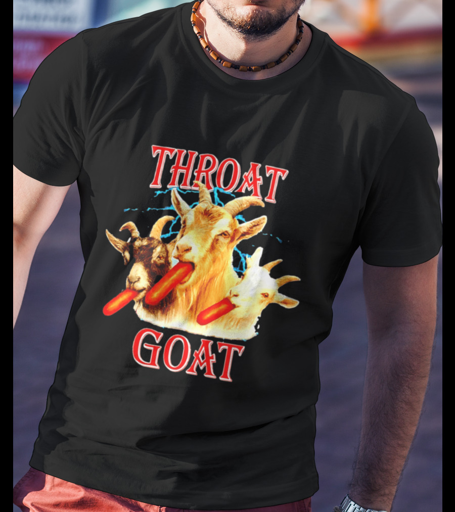 Throat Goat Hot Dog Eating Goats Meme Humor T-Shirt