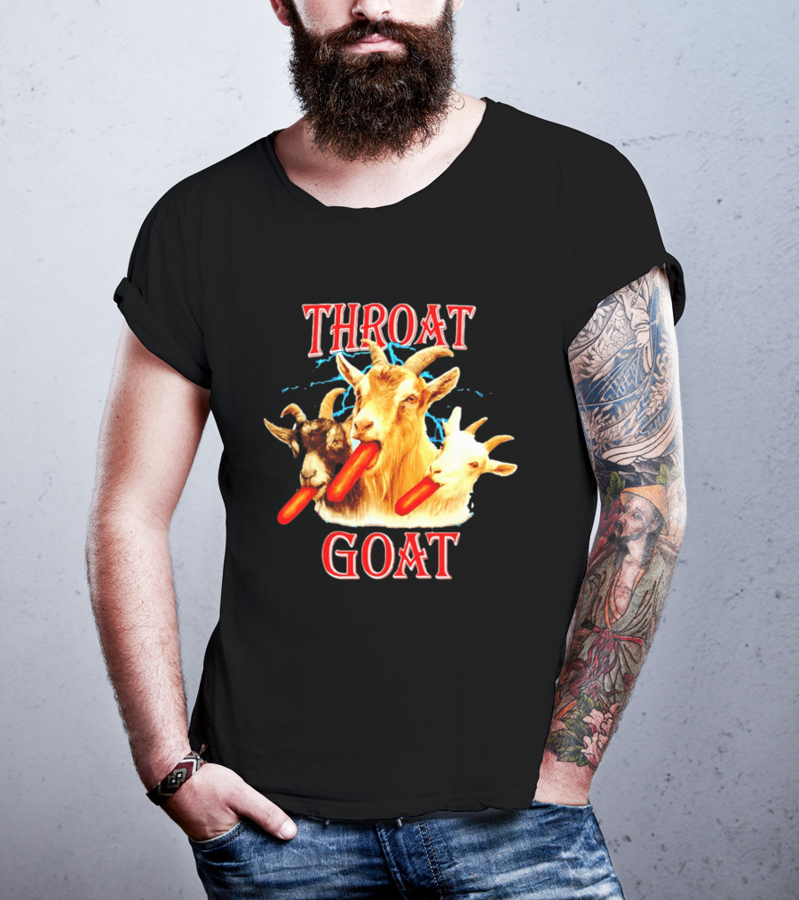 Throat Goat Hot Dog Eating Goats Meme Humor T-Shirt