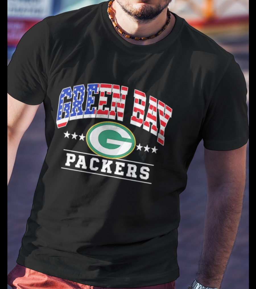 Green Bay Packers 1776 2026 250 Years 4th Of July American Flag T-Shirt