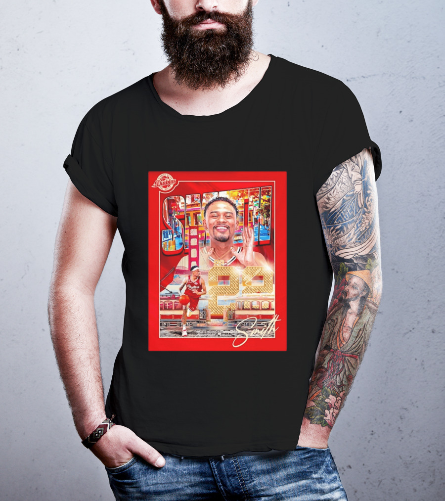 Tyrus Smith Diablos Rojos 24 Basketball San Francisco Bridge T-Shirt