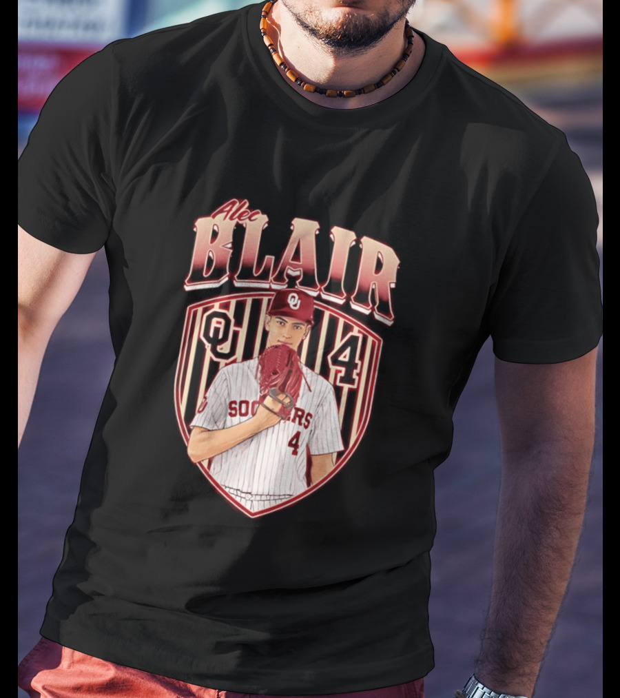Oklahome Sooners Alec Blair Number 4 Baseball Player T-Shirt
