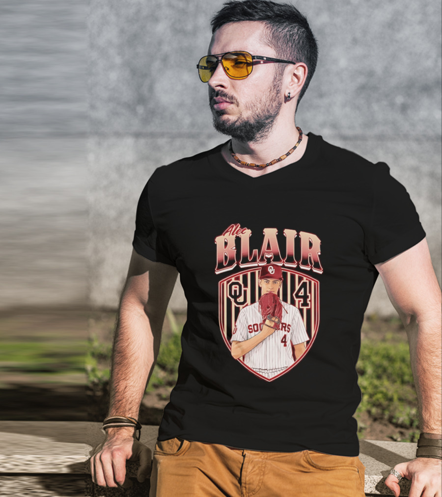 Oklahome Sooners Alec Blair Number 4 Baseball Player T-Shirt