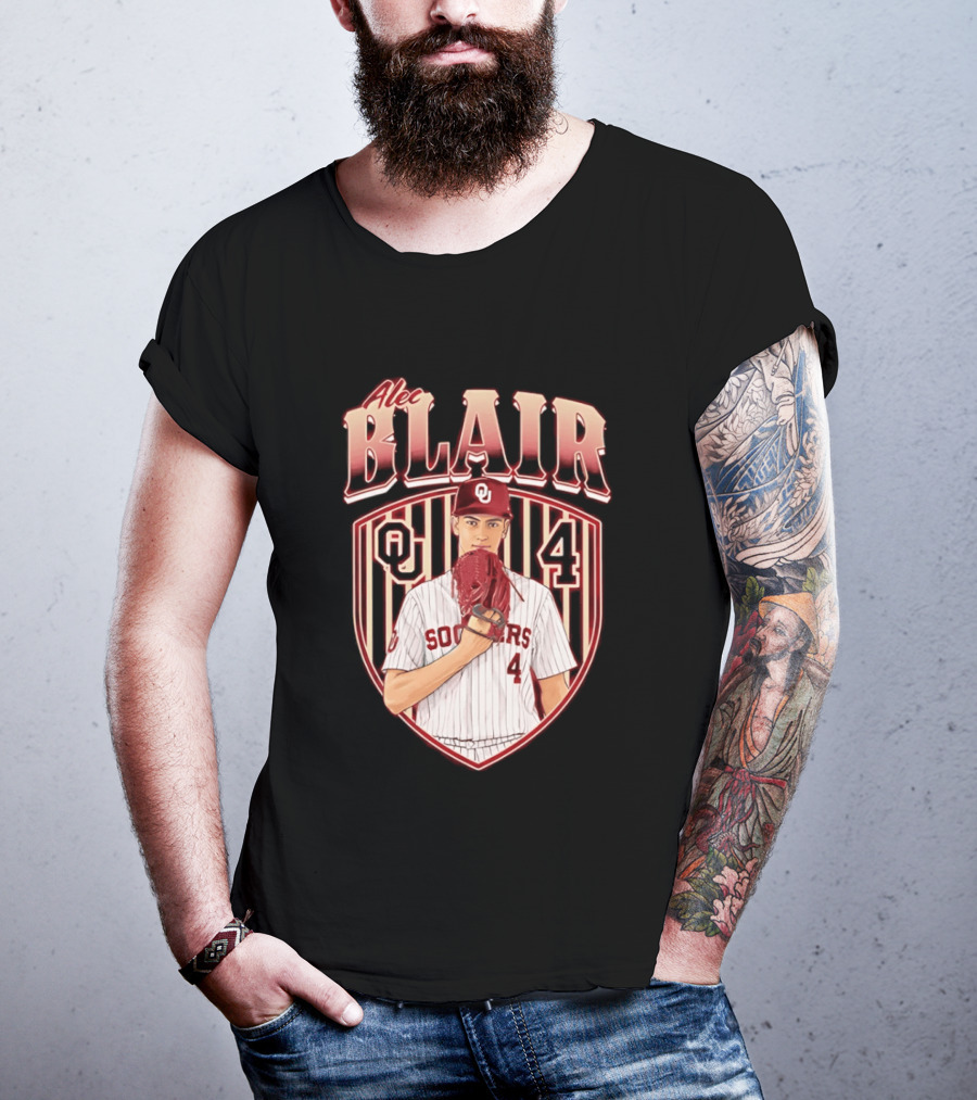 Oklahome Sooners Alec Blair Number 4 Baseball Player T-Shirt