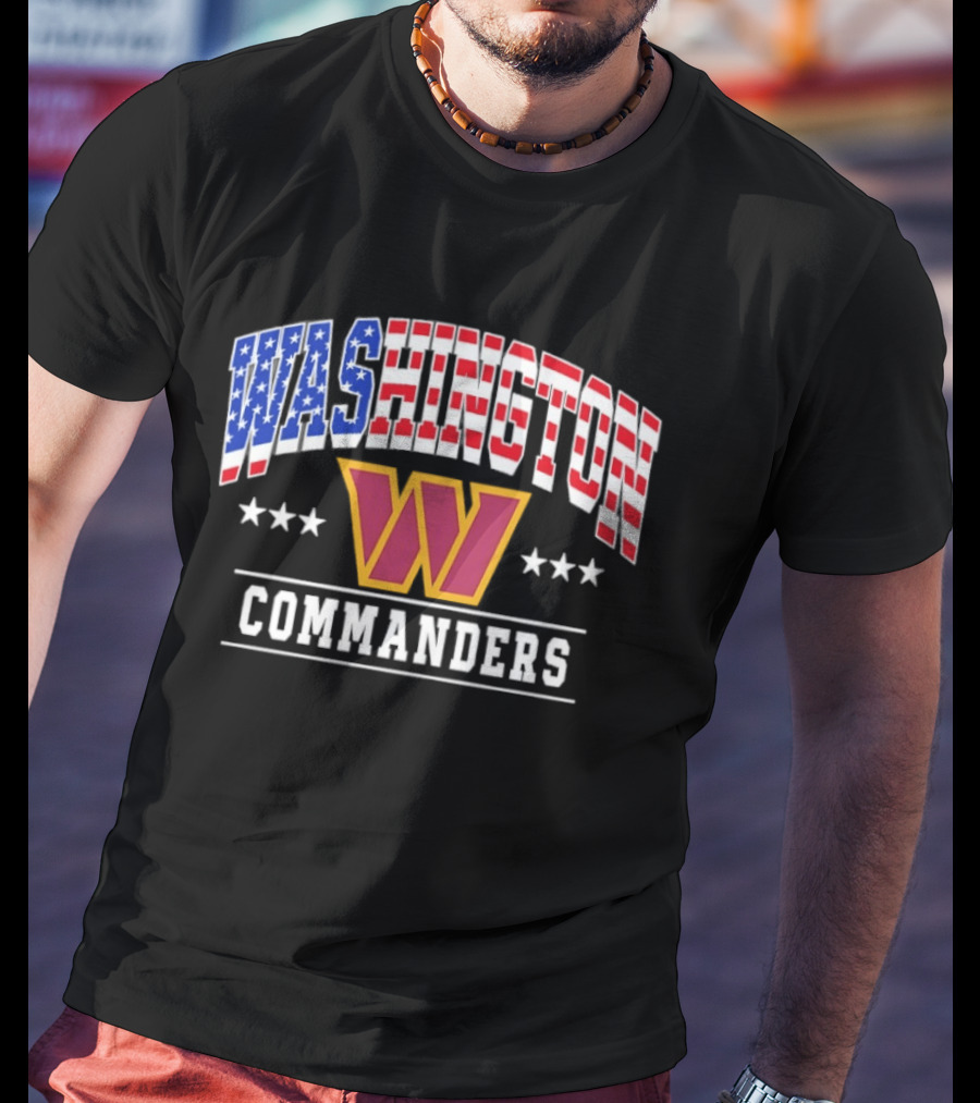 Washington Commanders 1776 2026 250 Years 4th Of July American Flag Stars T-Shirt
