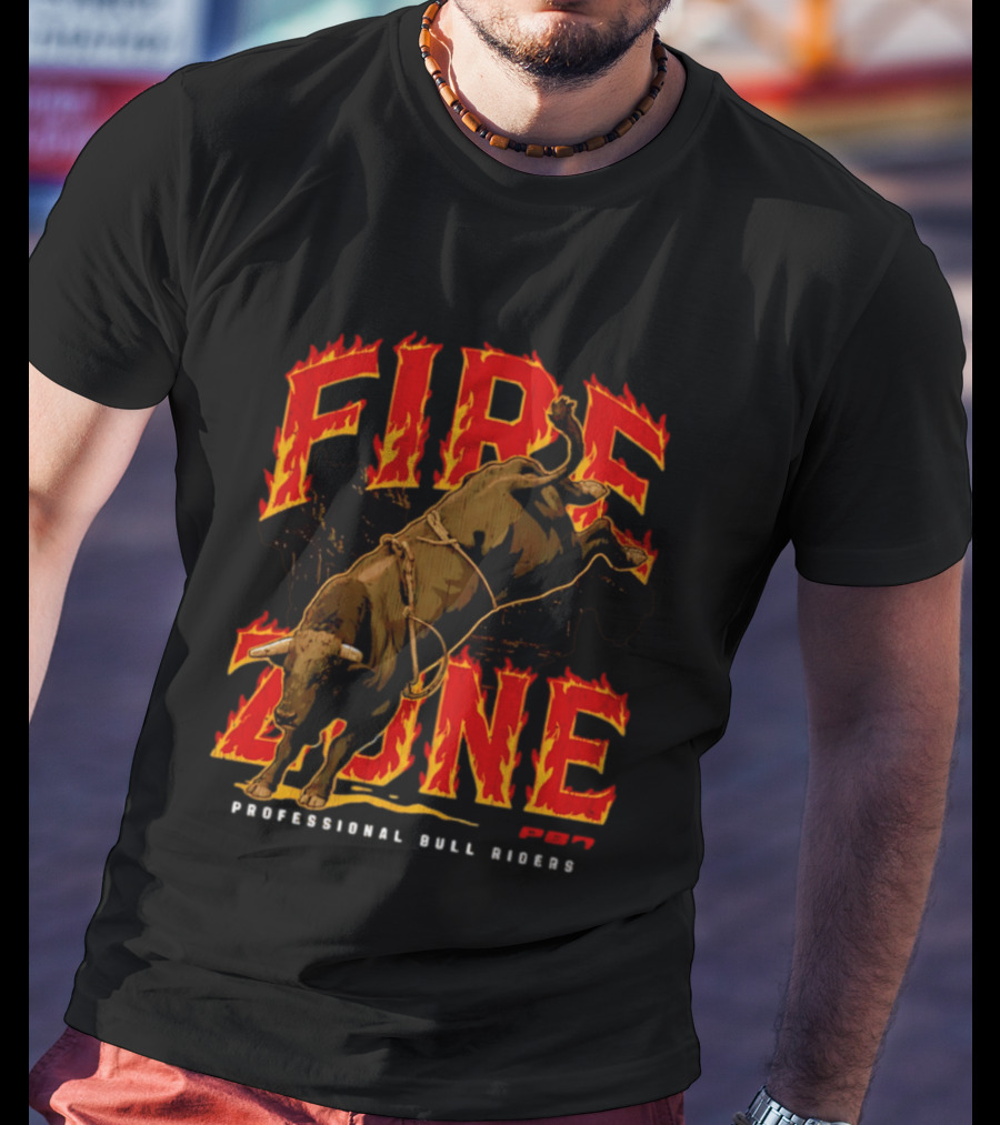 PBR Fire Zone Bucking Bull Professional Bull Riders Western T-Shirt