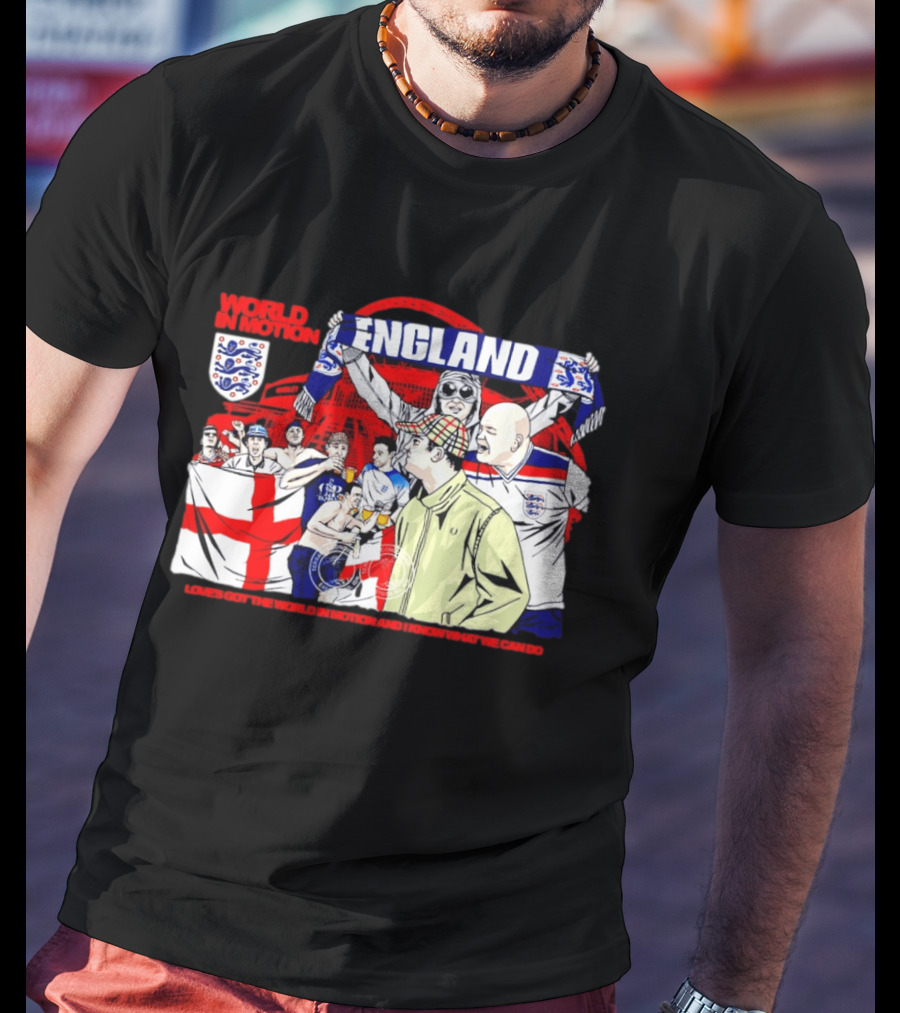 World In Motion England Football Fans Wembley Stadium England Supporters T-Shirt