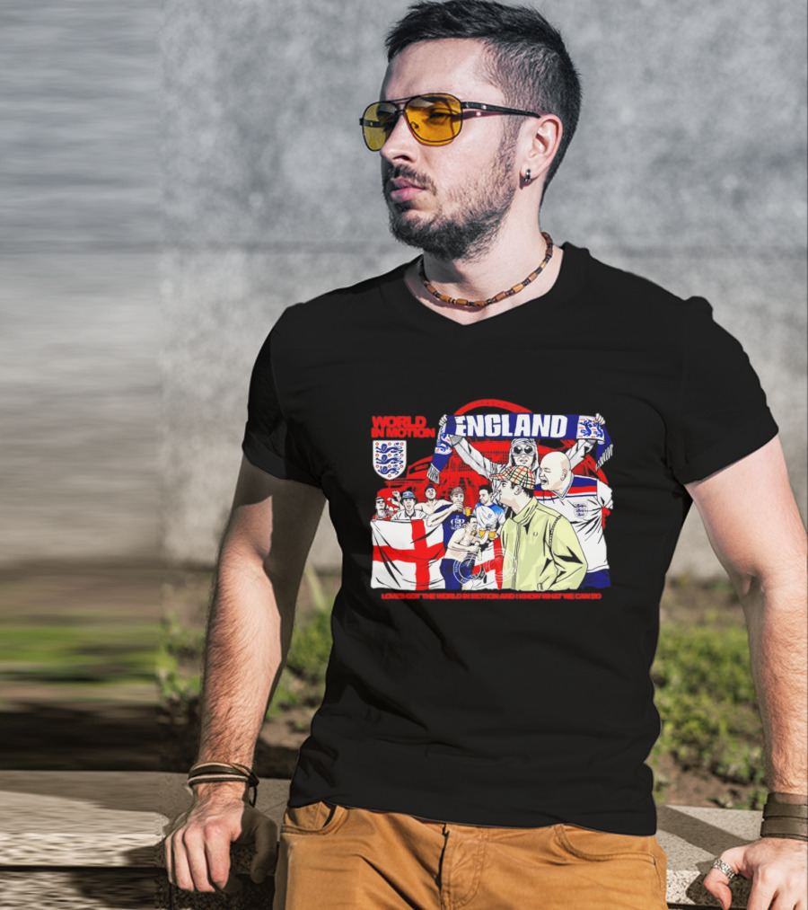World In Motion England Football Fans Wembley Stadium England Supporters T-Shirt