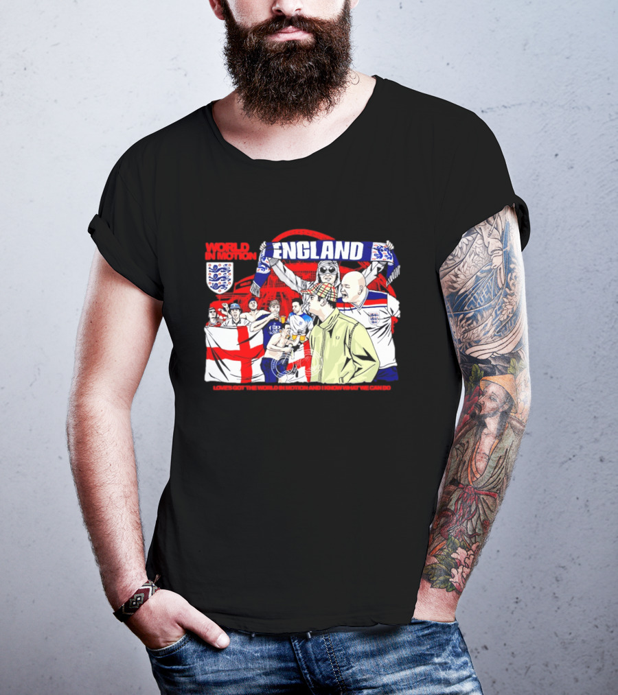 World In Motion England Football Fans Wembley Stadium England Supporters T-Shirt