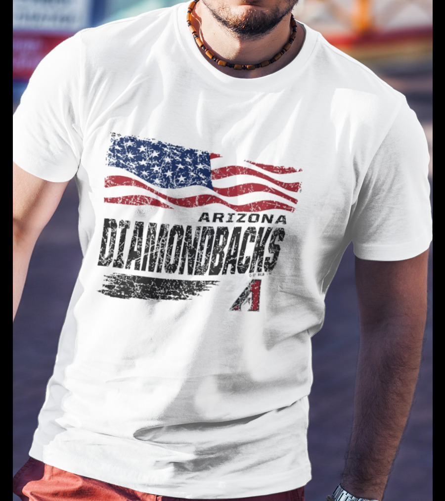 Arizona Diamondbacks Waving American Flag Fourth Of July Celebration T-Shirt