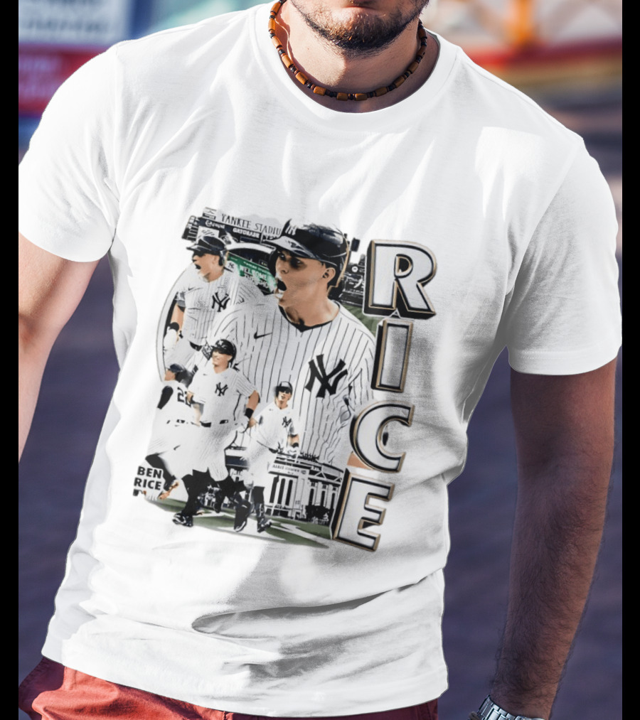 Ben Rice New York Yankees 2026 Collage 90s Bootleg Yankee Stadium RICE T-Shirt