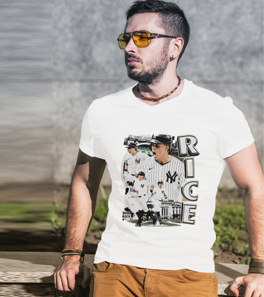 Ben Rice New York Yankees 2026 Collage 90s Bootleg Yankee Stadium RICE T-Shirt