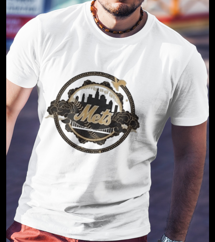Mets Fourth Wing Night Skyline Baseball T-Shirt