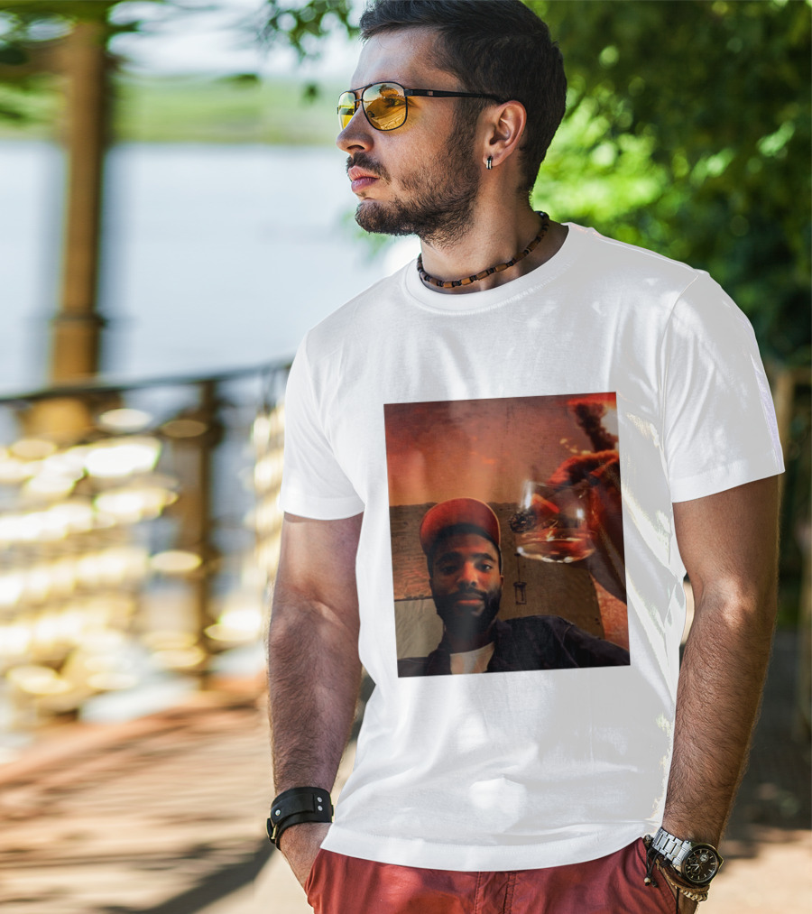 Mikal Bridges Phoenix Suns Cigar Whiskey Glass Sunset Vibes T-Shirt