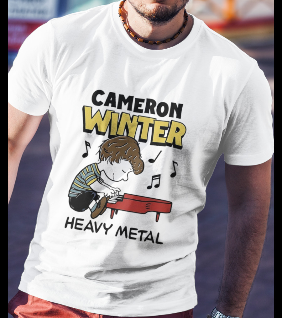 Cameron Winter Heavy Metal Schroeder Peanuts Comic Piano T-Shirt