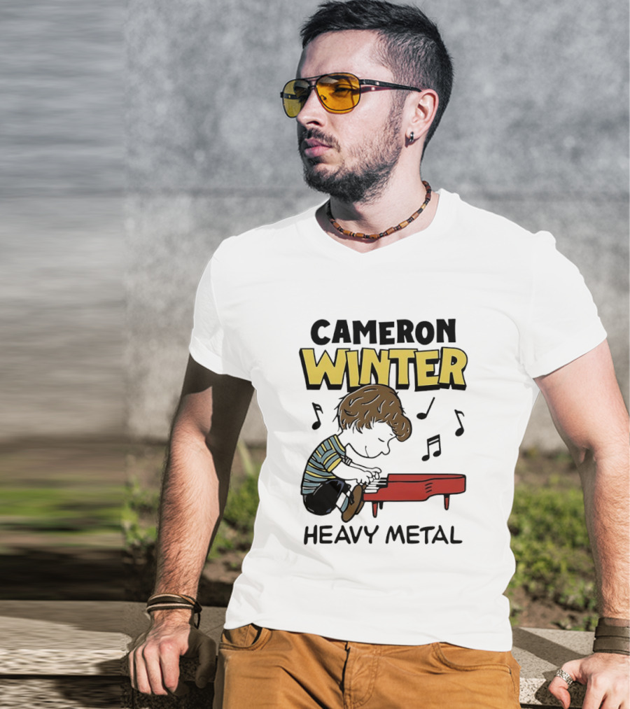 Cameron Winter Heavy Metal Schroeder Peanuts Comic Piano T-Shirt