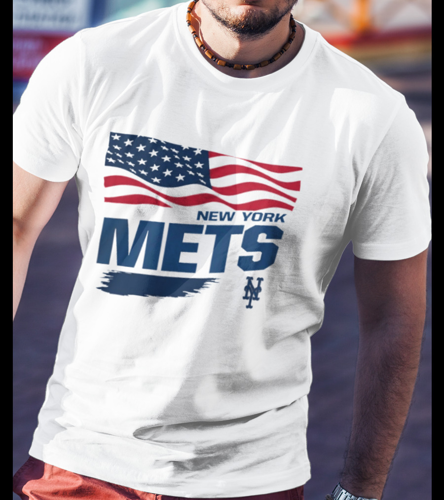 New York Mets American Flag MLB Fan T-Shirt