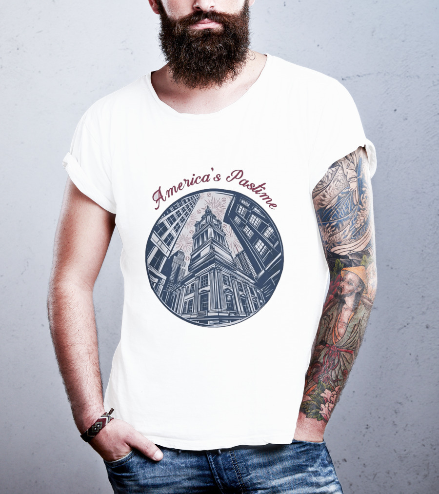 Philadelphia Independence Hall America's Pastime Baseball T-Shirt