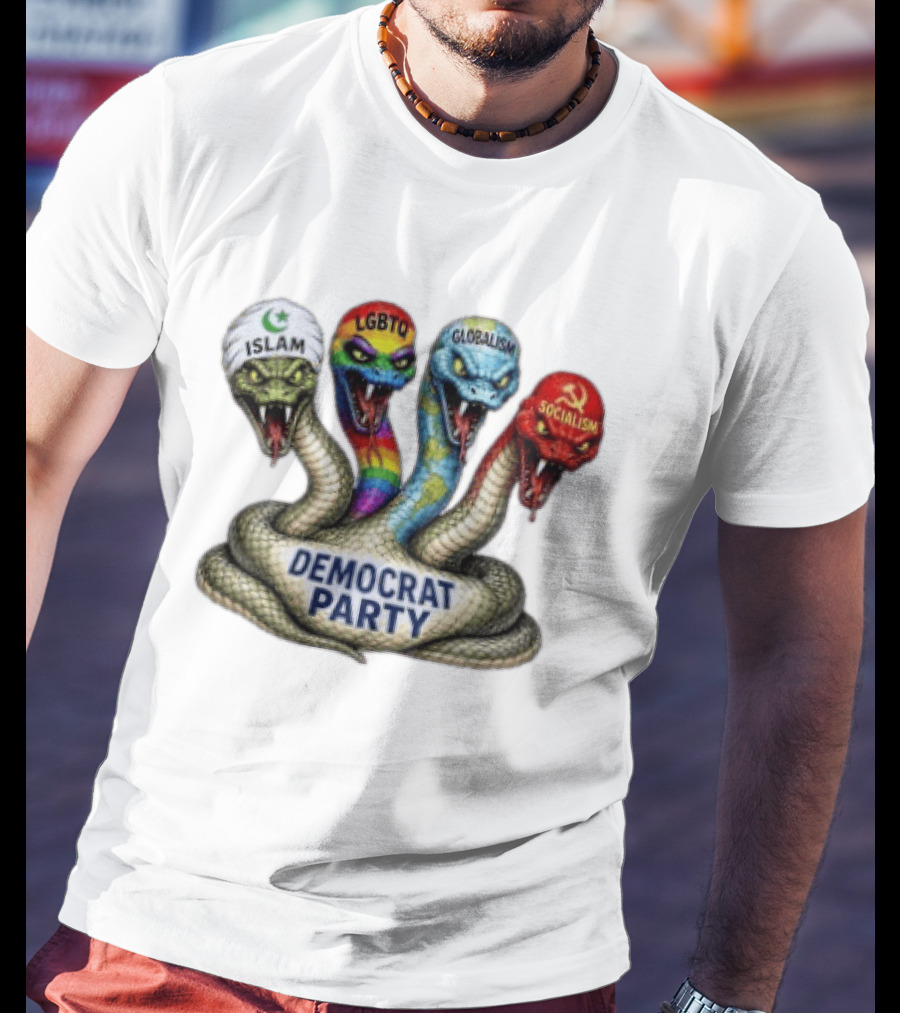 Islam LGBTQ Globalism Socialism Cobra Democrat Party T-Shirt