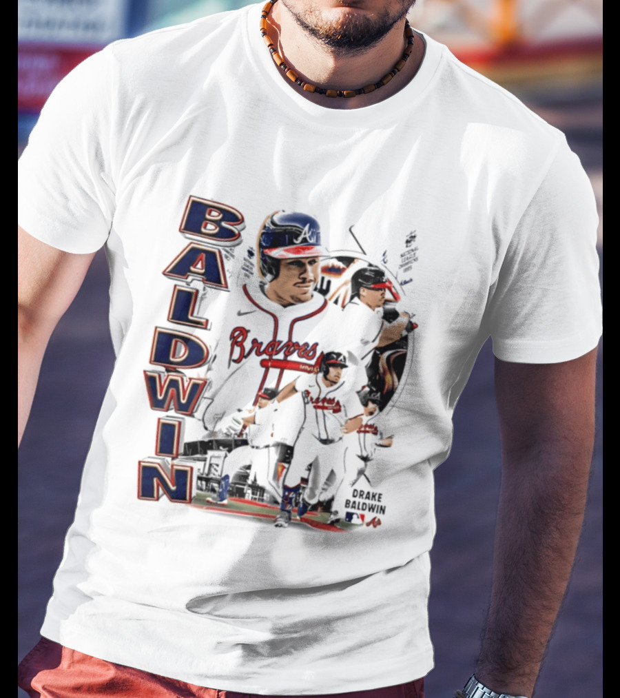 Atlanta Braves Baldwin 90s Bootleg Collage T-Shirt