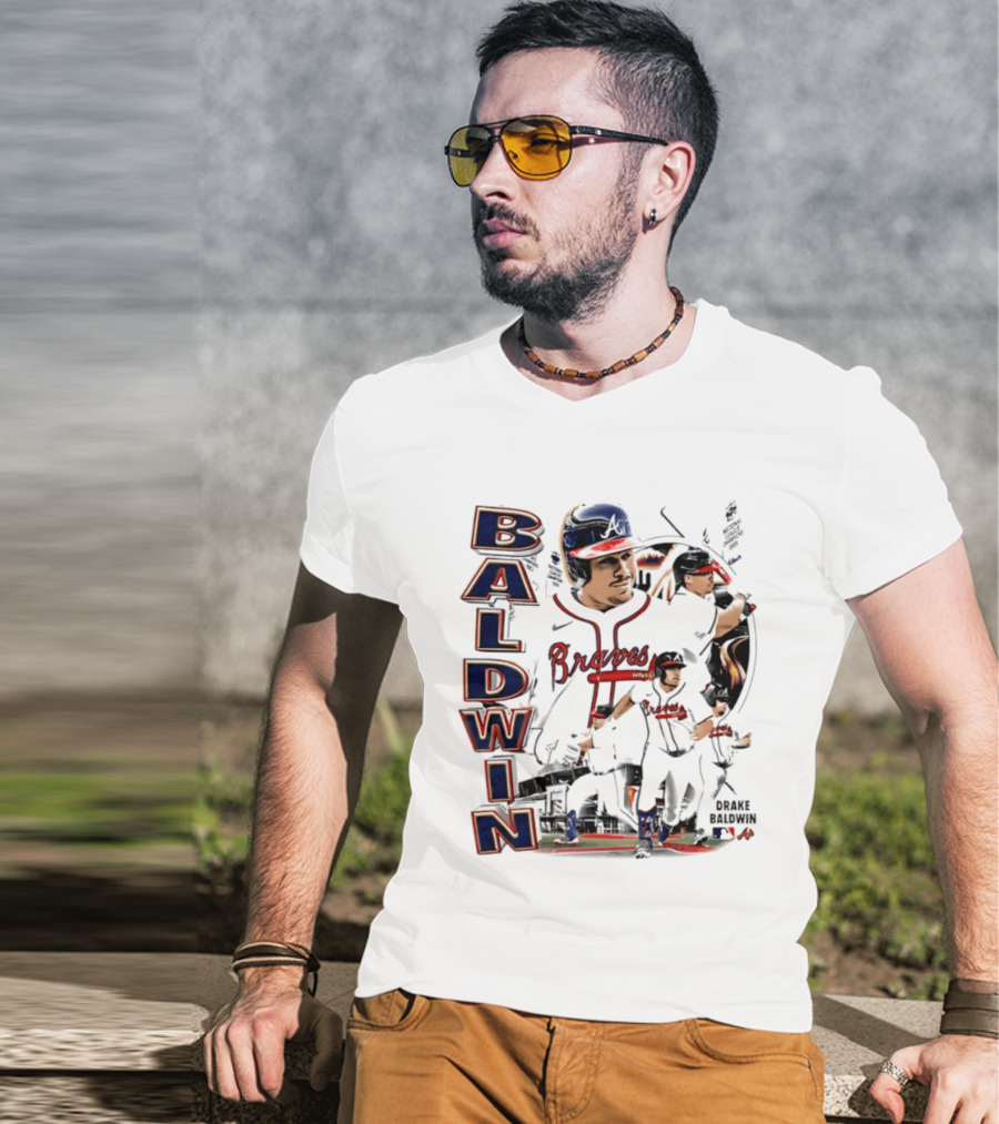 Atlanta Braves Baldwin 90s Bootleg Collage T-Shirt