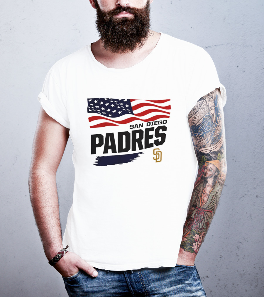 San Diego Padres American Flag SD T-Shirt