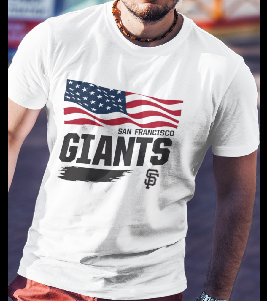 San Francisco Giants American Flag SF Baseball T-Shirt