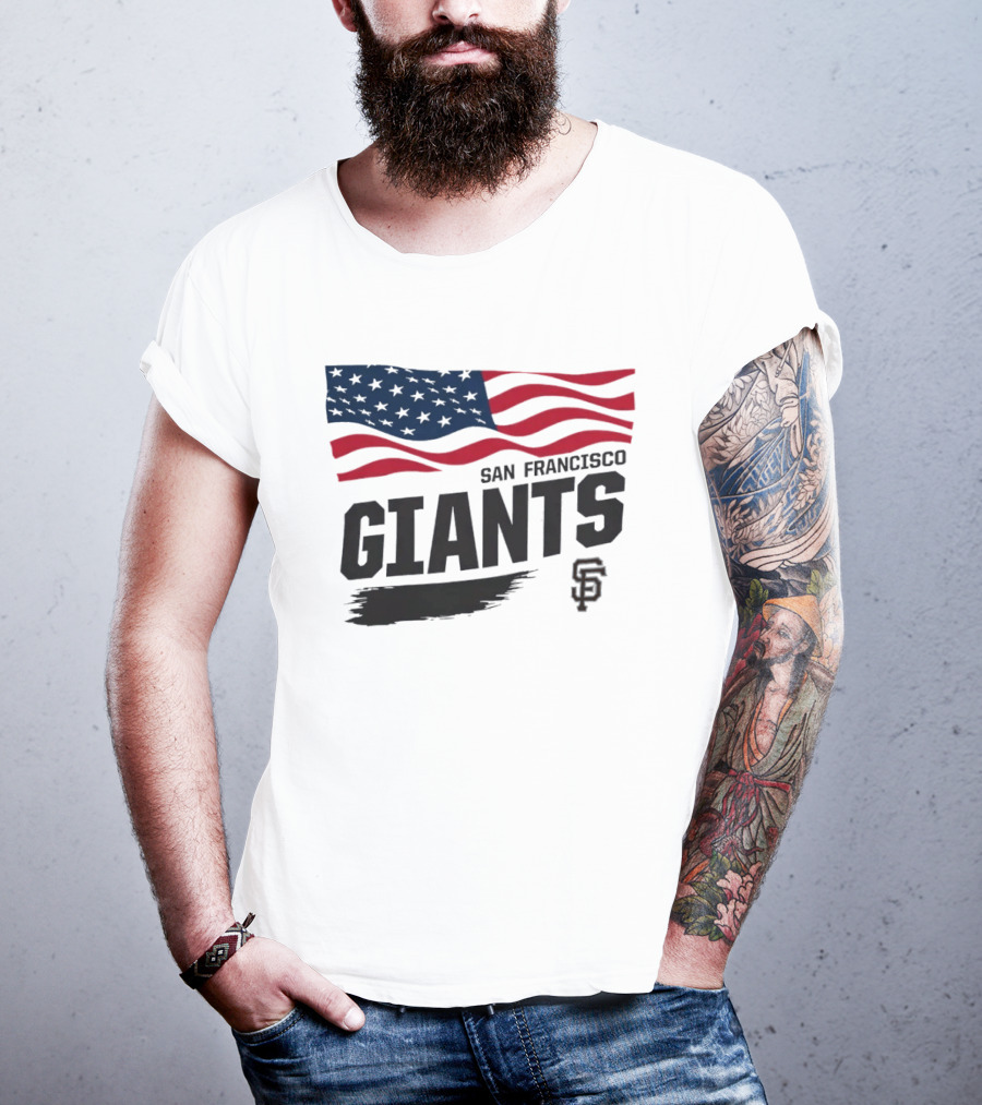 San Francisco Giants American Flag SF Baseball T-Shirt