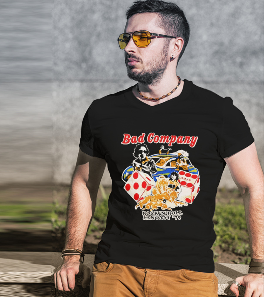 Bad Company Rock N Roll Fantasy '90 Dice And Muscle Car T-Shirt