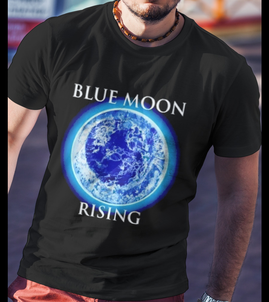Blue Moon Rising Astronomy Celestial Night Sky Planetary T-Shirt