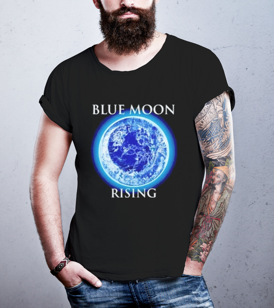 Blue Moon Rising Astronomy Celestial Night Sky Planetary T-Shirt