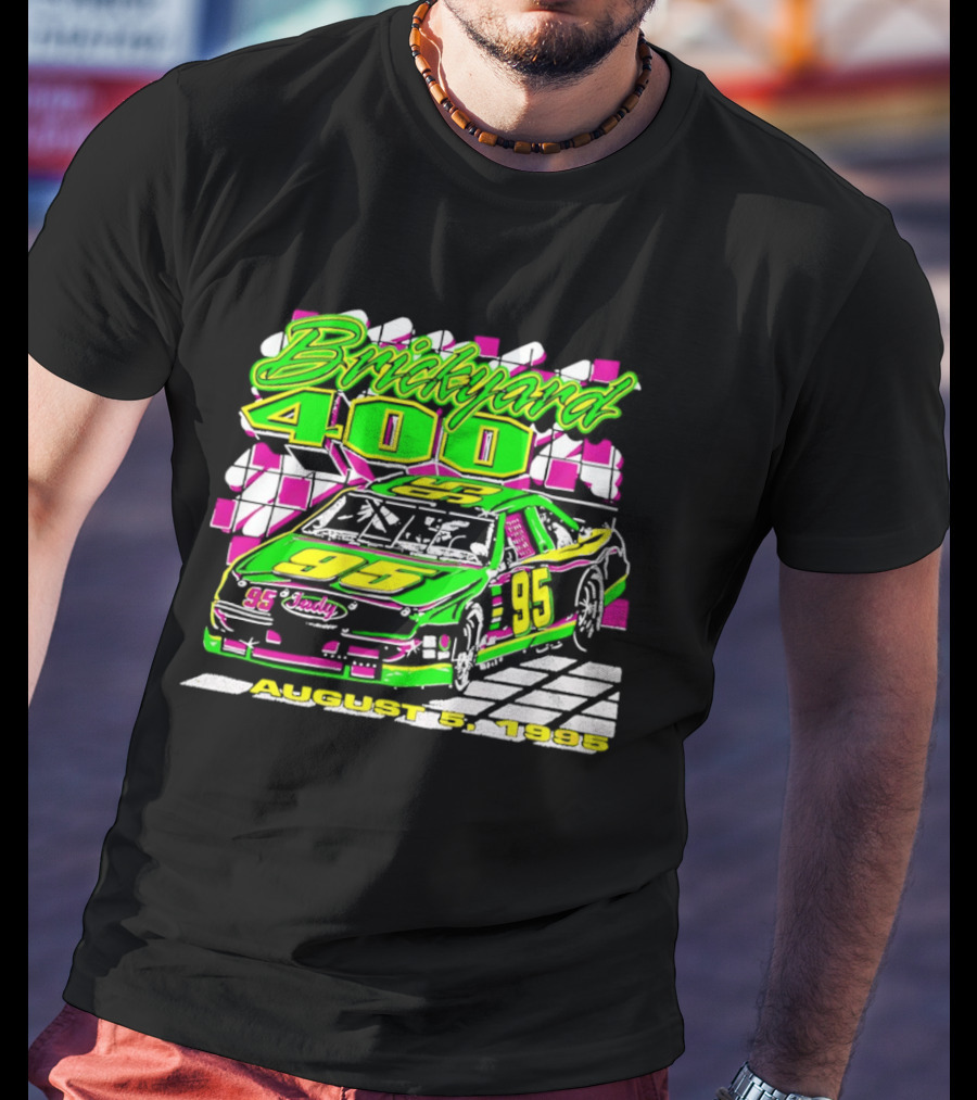 Brickyard 400 August 5 1995 Racing 95 Indy Checkerboard T-Shirt