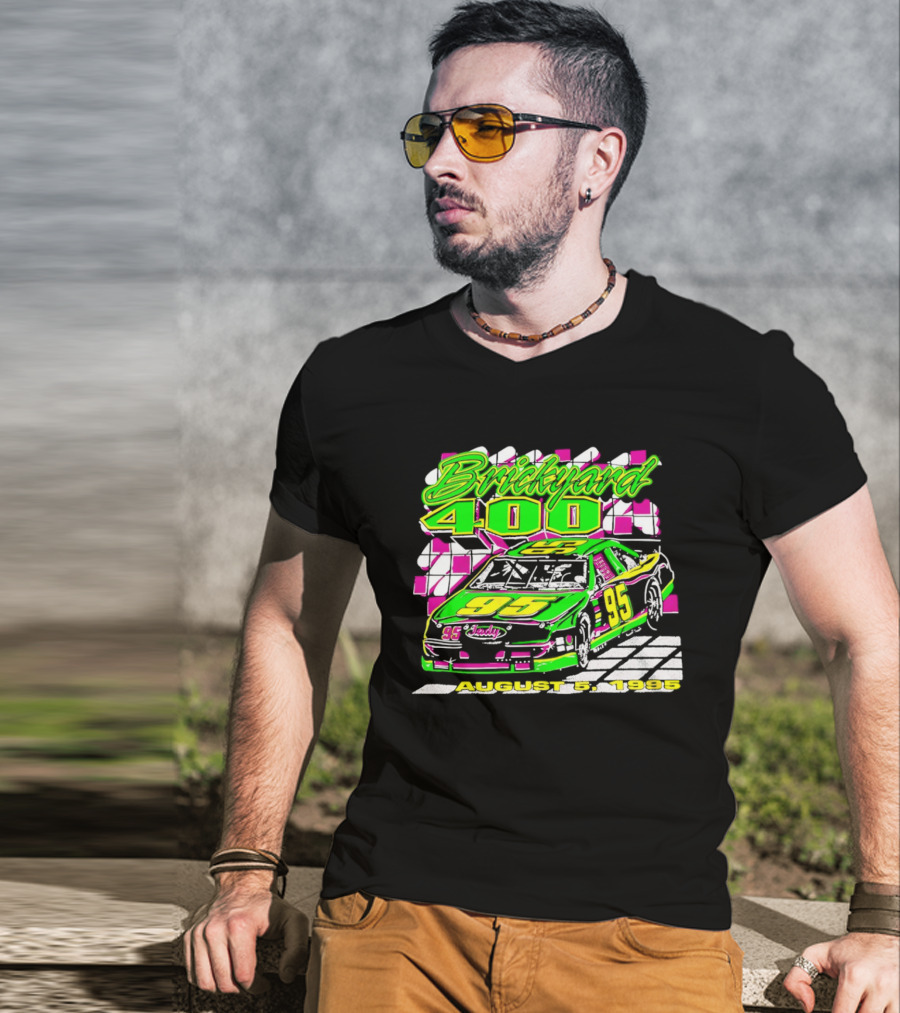 Brickyard 400 August 5 1995 Racing 95 Indy Checkerboard T-Shirt