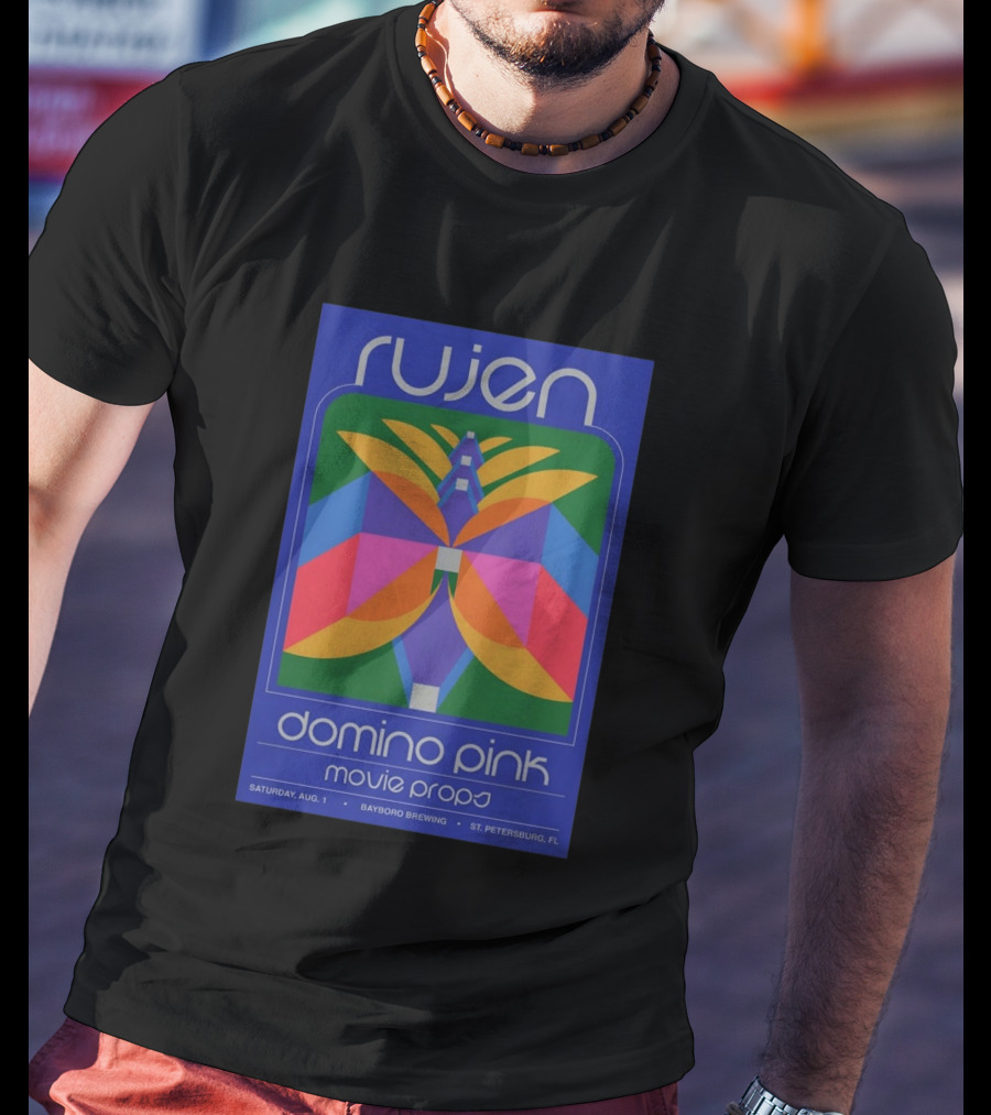 Rujen Domino Pink Movie Props Saturday August 1 Bayboro Brewing St. Petersburg FL T-Shirt