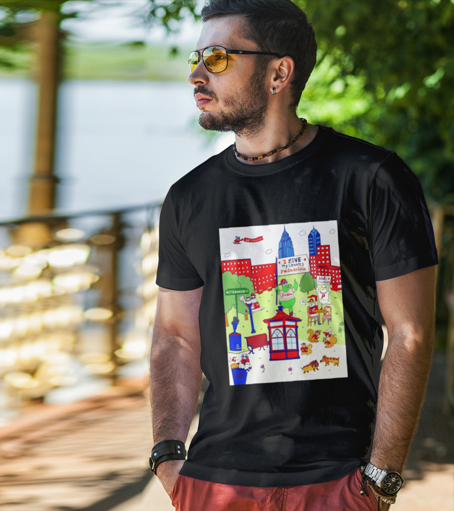 Philadelphia Phillies I Love My Country Rittenhouse Square Phillies Go Phils T-Shirt