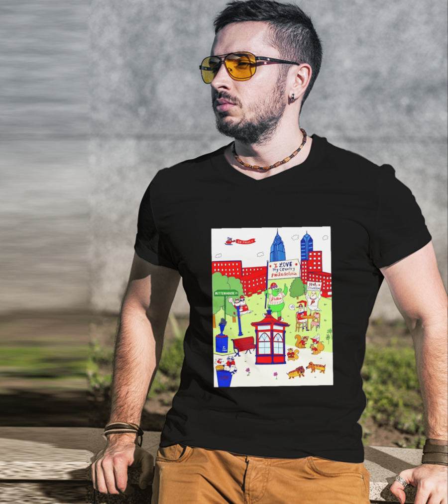Philadelphia Phillies I Love My Country Rittenhouse Square Phillies Go Phils T-Shirt
