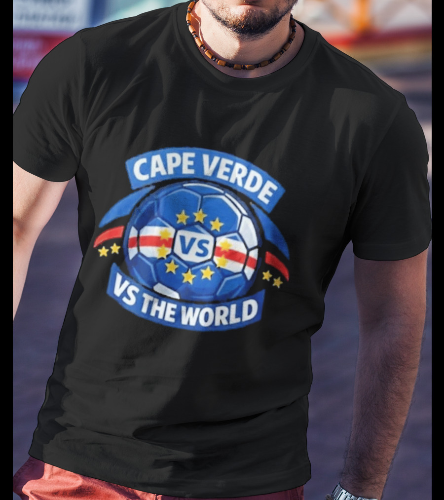 Cape Verde Football Vs The World Soccer Ball Stars T-Shirt
